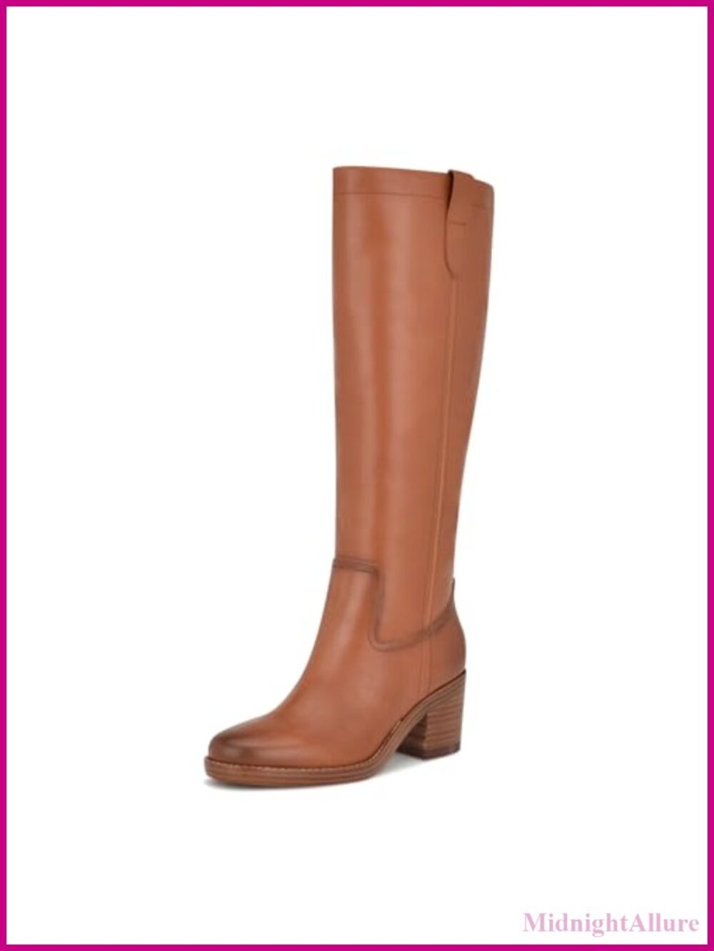 Nine West Hecee Knee-High Leather Block Heel Dress Boot